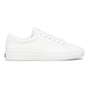 Keds Alley Deri Leather Sneakers Kadın Beyaz | ZXRYG-3249