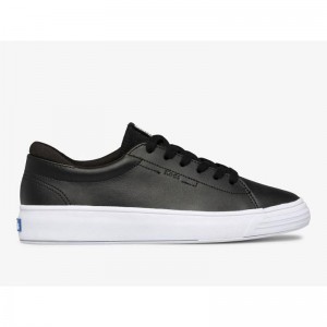 Keds Alley Leather Sneakers Kadın Siyah | DPYBV-2351