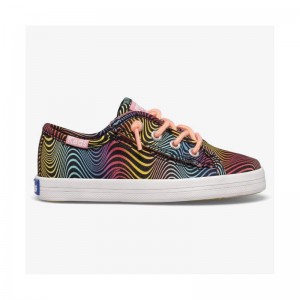 Keds Big Kid's Kickstart Seasonal Jr Sneaker Çocuk Rainbow/Wave | IHQNU-9712