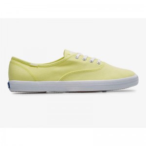 Keds Champion Kanvas Seasonal Washable Lace Ups Kadın Greenyellow | NISWA-7302