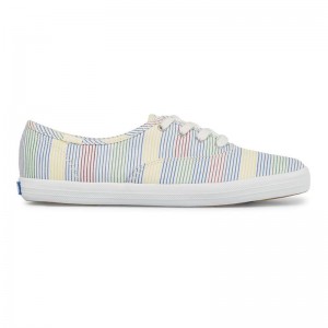 Keds Champion Surf Stripe Kanvas Canvas Kadın White/Multicolor | QORDH-2439