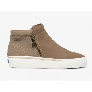 Keds Cooper Zip Bootie Makosen Ayakkabı Kadın Kahverengi | DEFUX-5936