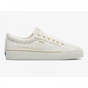 Keds Jump Kick Duo Dot Eyelet Lace Ups Kadın Beyaz | YDKMI-3162