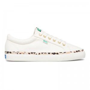 Keds Jump Kick Leopard Kanvas Cream Canvas Kadın Leopar | PFDAL-4236