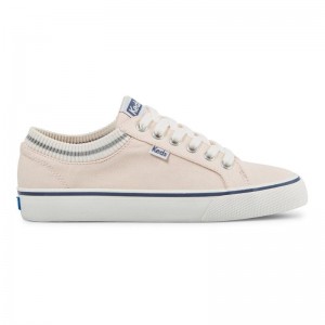 Keds Jump Kick Rib Knit Collar Kanvas Canvas Kadın Açık Pembe | QXAKN-0762