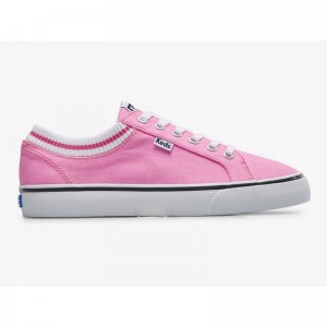 Keds Jump Kick Rib Knit Collar Lace Ups Kadın Pembe | CXMNW-1245