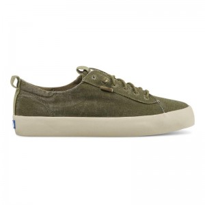 Keds Kickback Kanvas Olive Makosen Ayakkabı Kadın Zeytin Yeşili | ZRXEJ-9401