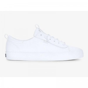 Keds Kickback Leather Sneakers Kadın Beyaz | DXJZC-7159