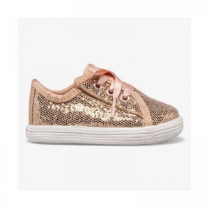 Keds Little Kid's Kickstart Crib Celebrations Sneaker Çocuk Pembe Altın | RUXTS-6190