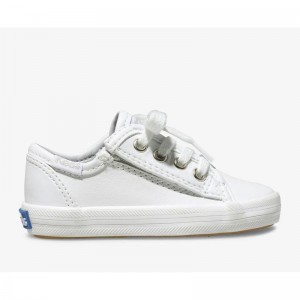 Keds Little Kid's Kickstart Jr. Deri Sneaker Çocuk Beyaz | LDUCK-7958