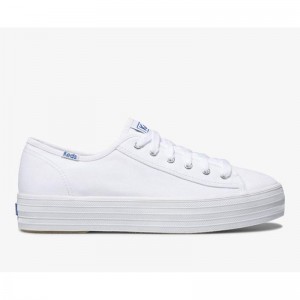 Keds Triple Kick Platform Sneakers Kadın Beyaz | FBUGJ-3486