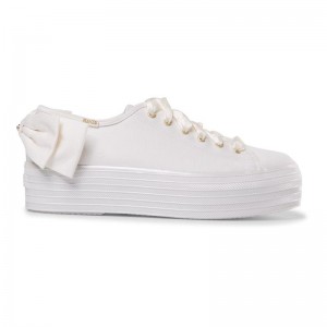 Keds Triple Up Bow Cel Off Platform Sneakers Kadın Beyaz | UOKBZ-6518