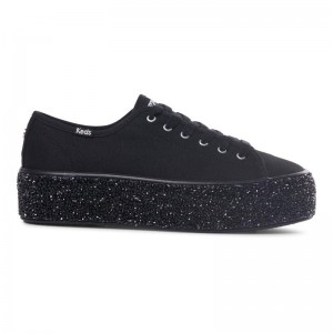 Keds Triple Up Rock Salt Cel Canvas Kadın Siyah | LKGMD-8593