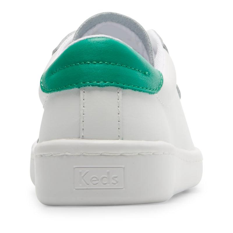 Keds Ace Deri/Green Leather Sneakers Kadın White/Green | TWNQY-3148