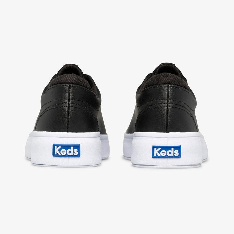 Keds Alley Deri Leather Sneakers Kadın Siyah | ESCPT-5743