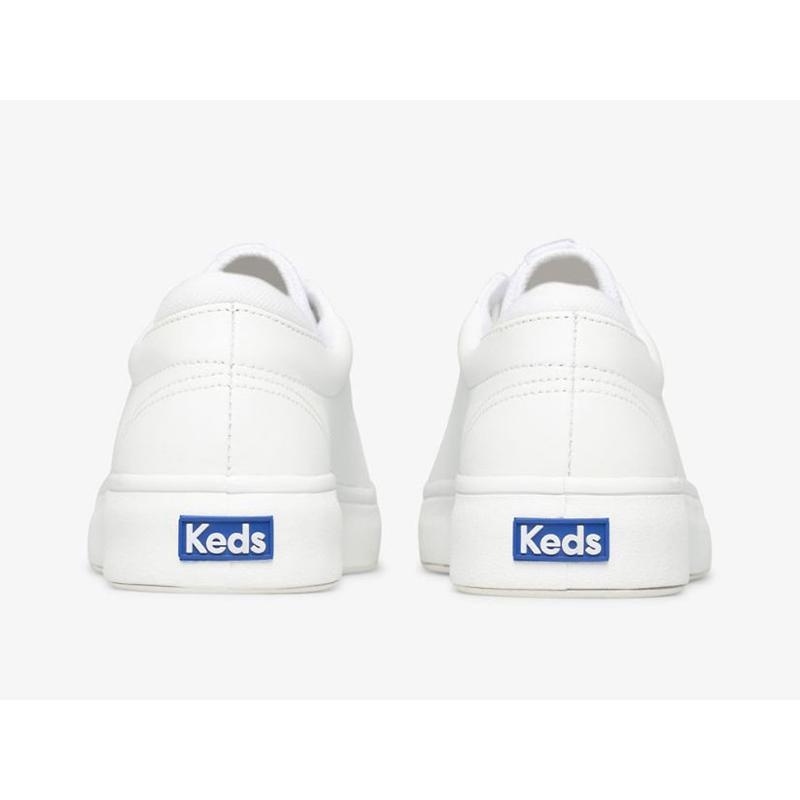 Keds Alley Leather Sneakers Kadın Beyaz | YQGVS-5607