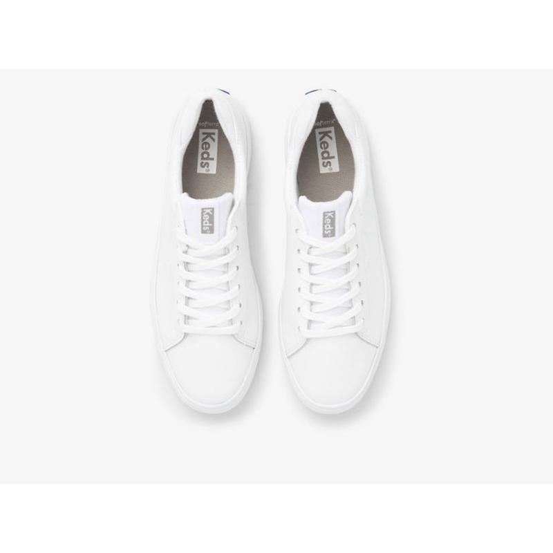 Keds Alley Leather Sneakers Kadın Beyaz | YQGVS-5607