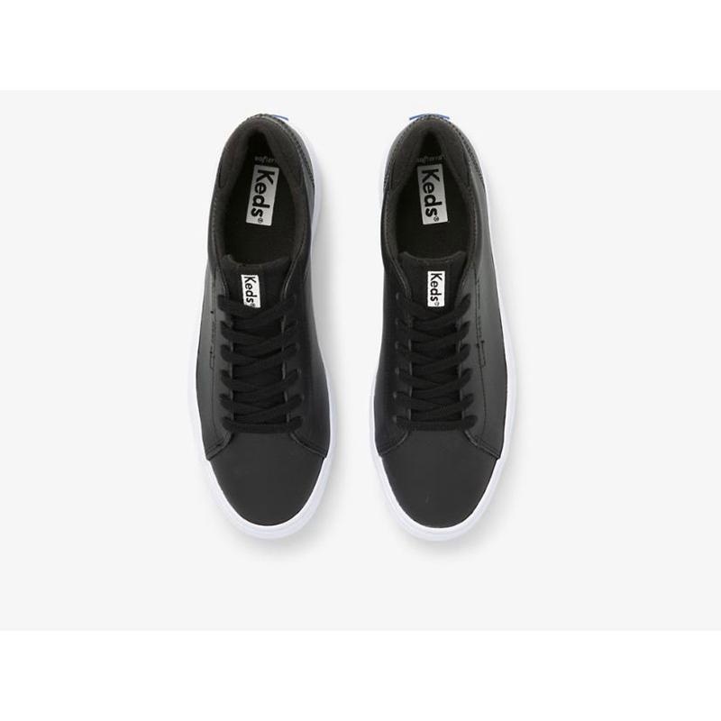 Keds Alley Leather Sneakers Kadın Siyah | DPYBV-2351