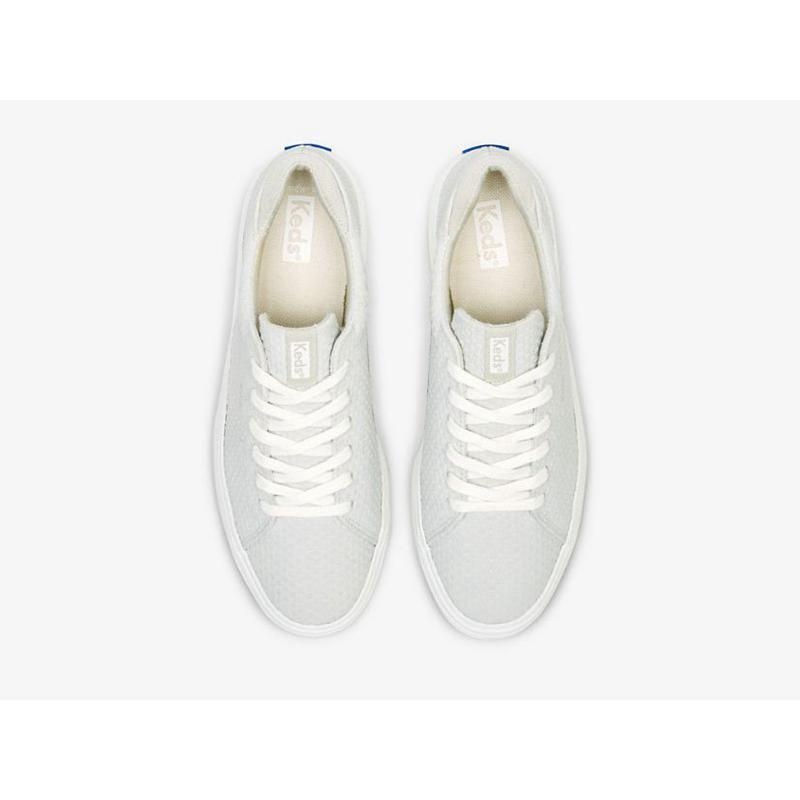 Keds Alley Süet Deboss Lace Ups Kadın Açık Gri | LJKPG-6703