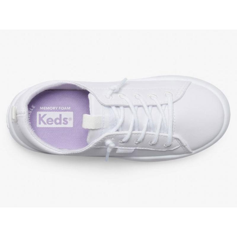 Keds Big Kid's Kickback Washable Deri Sneaker Çocuk Beyaz | RZLEG-8046