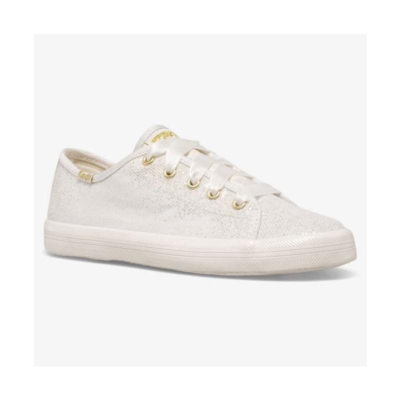 Keds Big Kid's Kickstart Celebrations Sneaker Çocuk Ivory Sparkle Lightyellow | HYOTP-7093