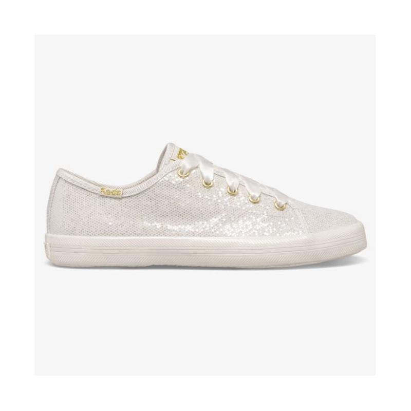 Keds Big Kid\'s Kickstart Celebrations Sneaker Çocuk Ivory Sparkle Lightyellow | HYOTP-7093