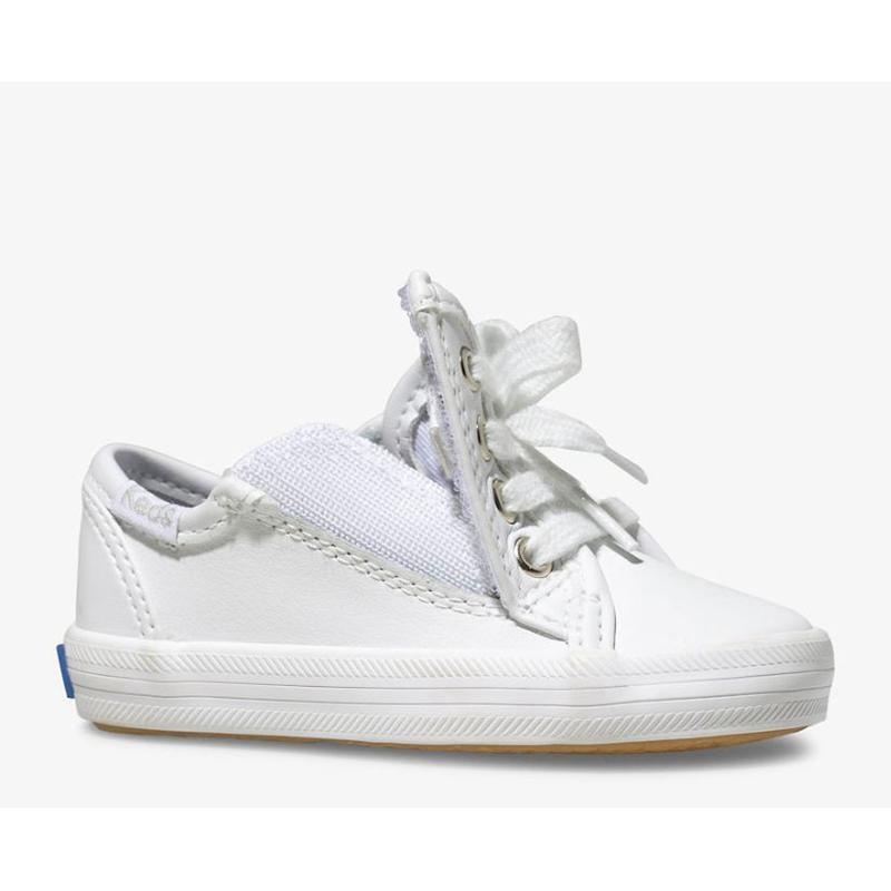 Keds Big Kid's Kickstart Jr. Deri Sneaker Çocuk Beyaz | JVOSY-1026