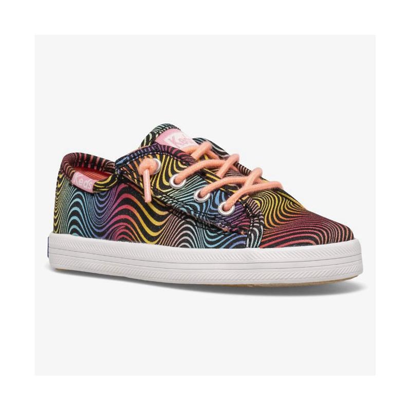 Keds Big Kid's Kickstart Seasonal Jr Sneaker Çocuk Rainbow/Wave | IHQNU-9712