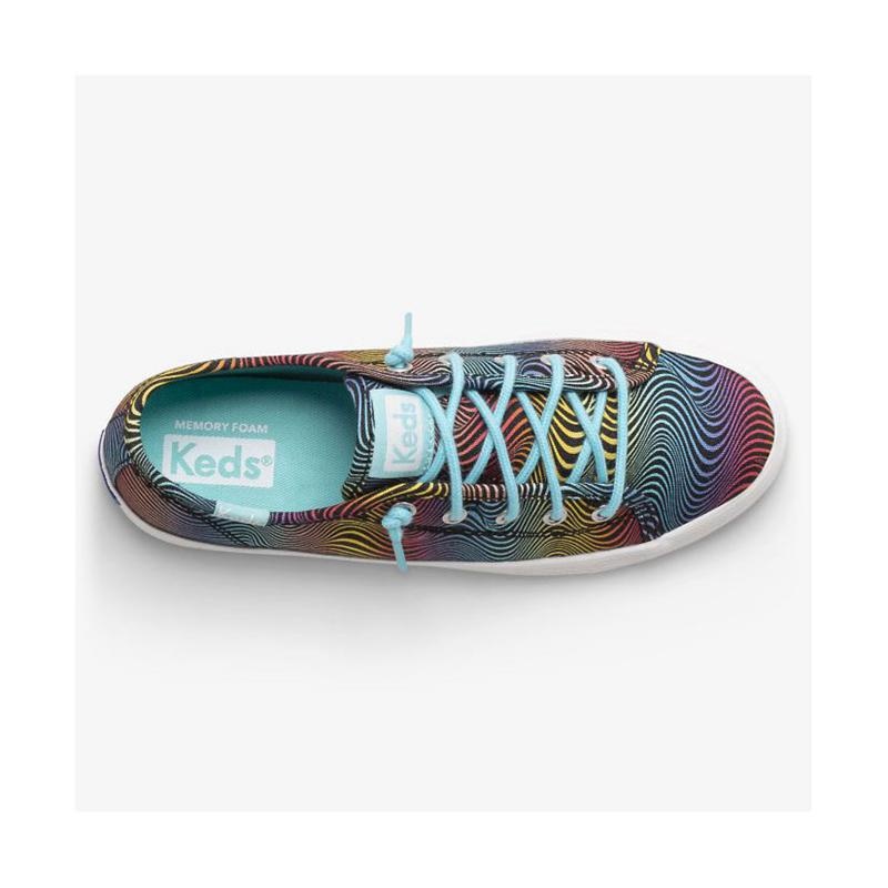 Keds Big Kid's Kickstart Seasonal Slip On Sneaker Çocuk Rainbow/Wave | WEBID-1248