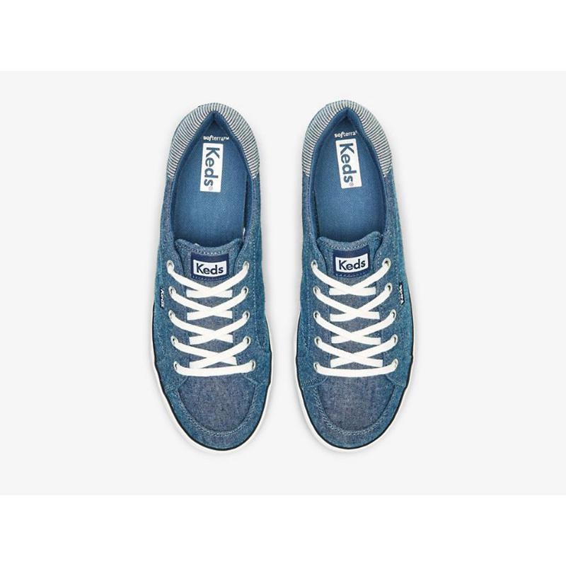 Keds Center III Chambray Lace Ups Kadın Lacivert | ANERD-2716