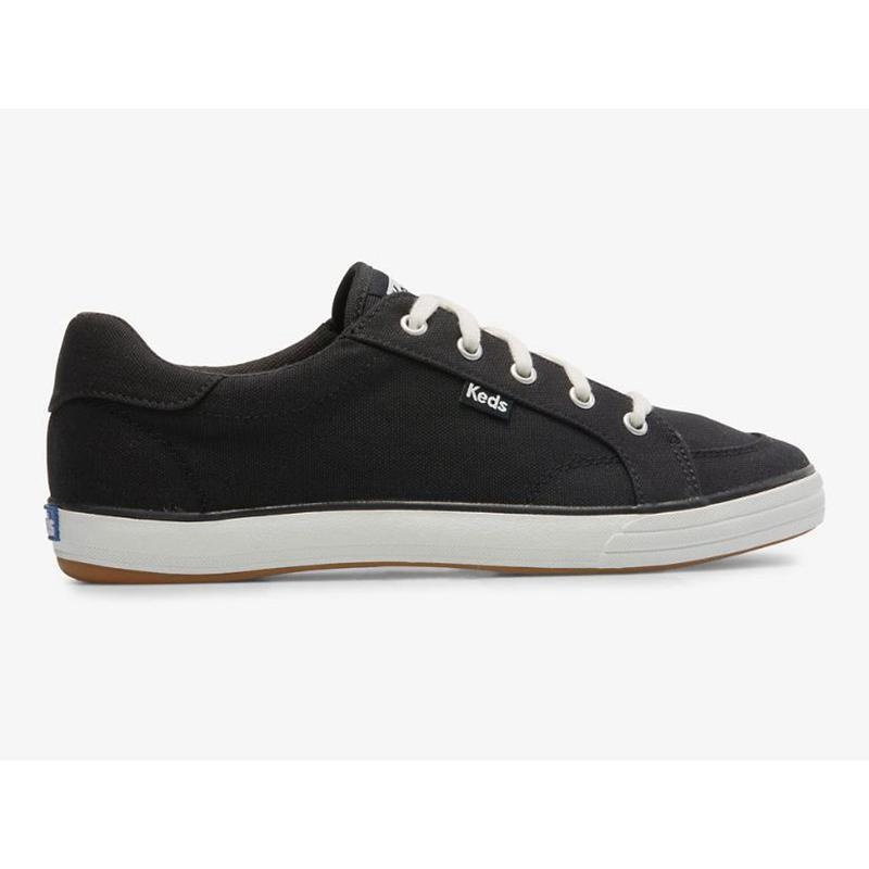 Keds Center III Kanvas Lace Ups Kadın Siyah | VIWCN-1038