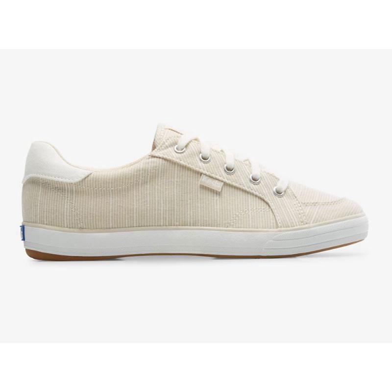 Keds Center III Slub Stripe Lace Ups Kadın Gri | RWBPZ-9541