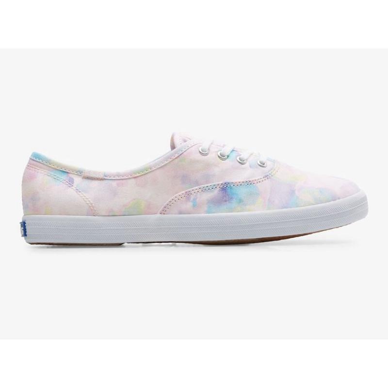 Keds Champion Abstract Print Lace Ups Kadın Pembe | KWCID-9603