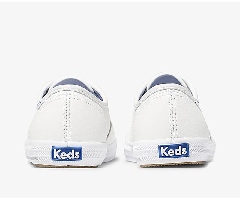 Keds Champion Deri Geniş Fit Leather Sneakers Kadın Beyaz | BRDMK-2614