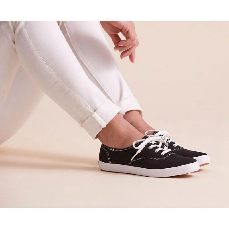 Keds Champion Feat. Organic Pamuklu Lace Ups Kadın Siyah | EUSMV-6198