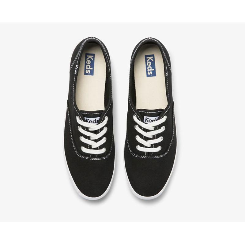 Keds Champion Feat. Organic Pamuklu Lace Ups Kadın Siyah | EUSMV-6198