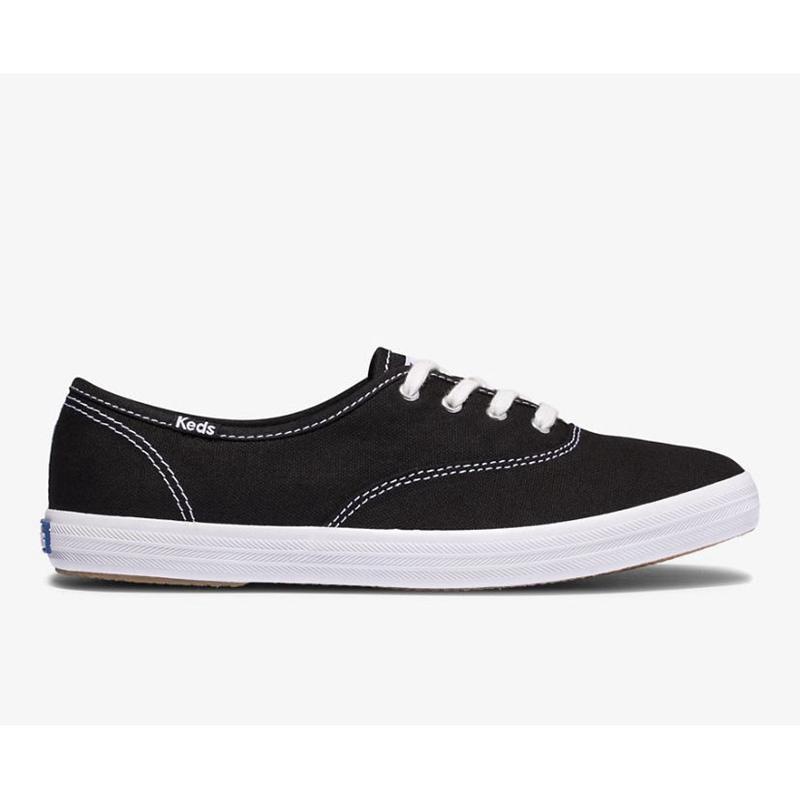 Keds Champion Feat. Organic Pamuklu Lace Ups Kadın Siyah | EUSMV-6198