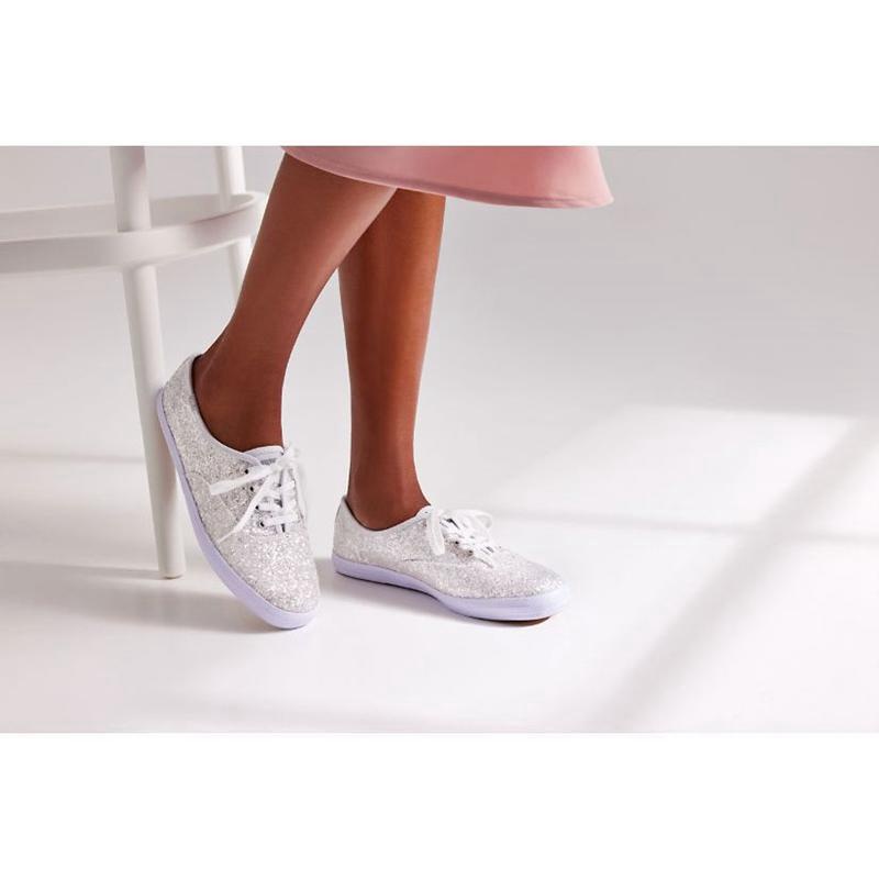 Keds Champion Glitter Celebration Lace Ups Kadın Siyah | PUTOD-6291