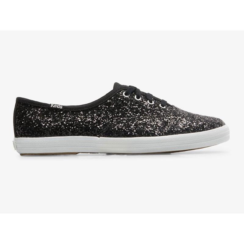 Keds Champion Glitter Celebration Lace Ups Kadın Siyah | PUTOD-6291