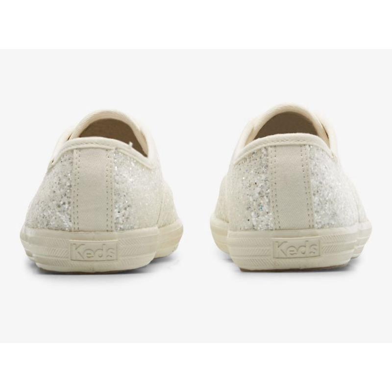 Keds Champion Glitter Celebration Lace Ups Kadın Krema Beyaz | NFDSA-4312