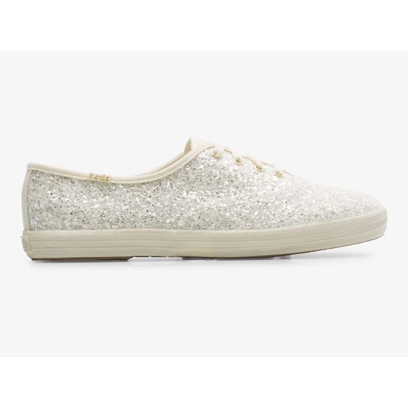 Keds Champion Glitter Celebration Lace Ups Kadın Krema Beyaz | NFDSA-4312