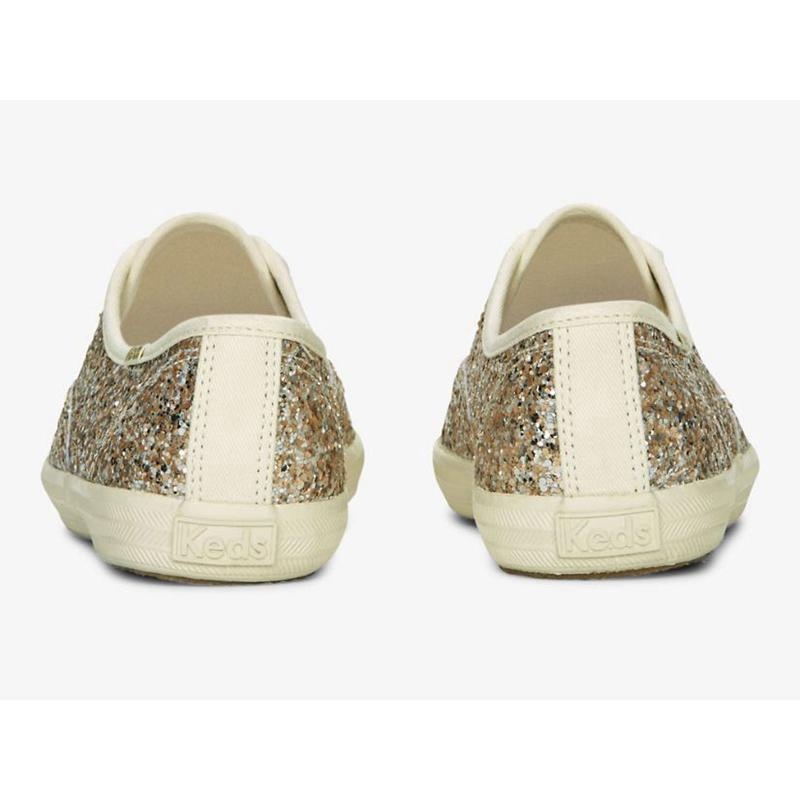 Keds Champion Glitter Celebration Lace Ups Kadın Altın | WUKDL-3507