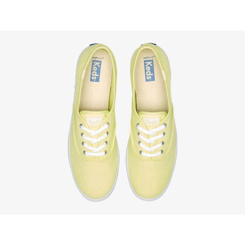 Keds Champion Kanvas Seasonal Washable Lace Ups Kadın Greenyellow | NISWA-7302