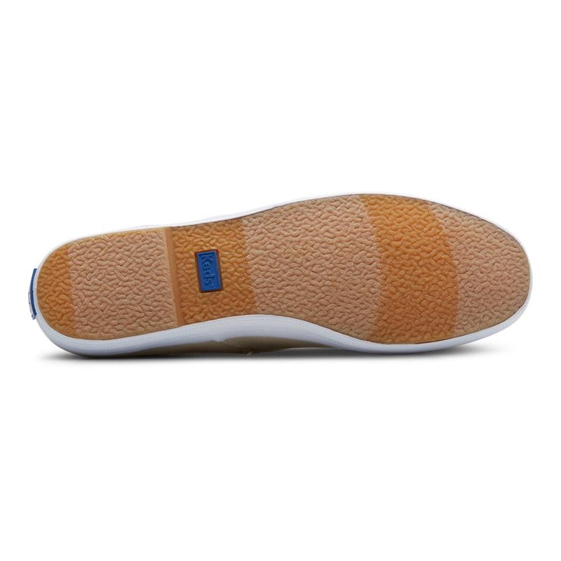 Keds Champion Organic Pamuklu Oatmeal Canvas Kadın Sarı | YBTMU-6849