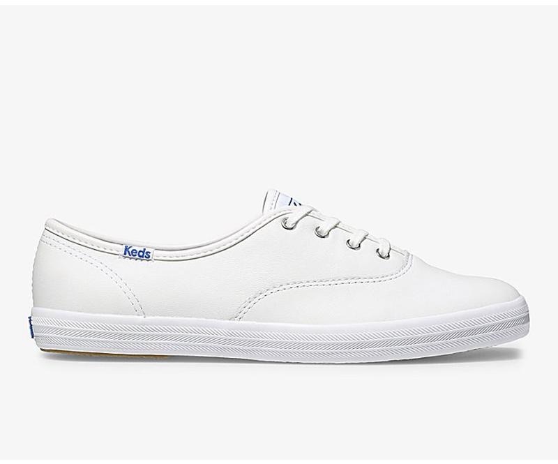 Keds Champion Orjinal Deri Leather Sneakers Kadın Beyaz | KWLMN-8019