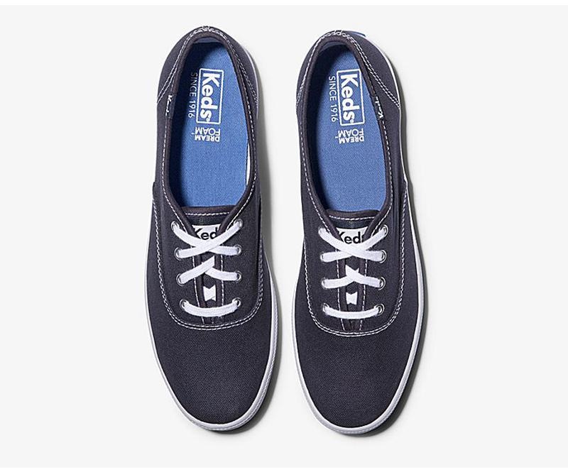 Keds Champion Orjinal Geniş Fit Canvas Kadın Lacivert | QKOTP-3041