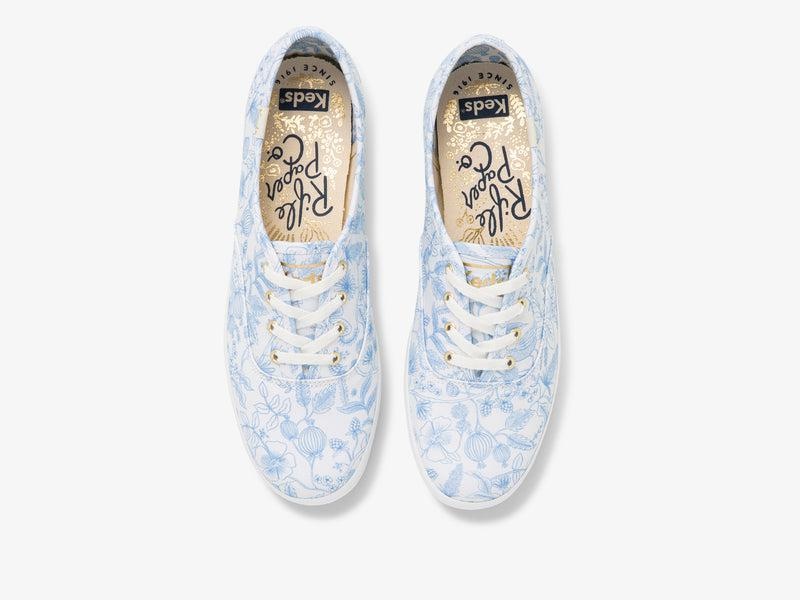 Keds Champion Rifle Paper Co Aviary Canvas Kadın White/Blue | KOLJW-8406