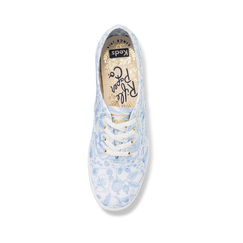 Keds Champion Rifle Paper Co Aviary Canvas Kadın White/Blue | KOLJW-8406