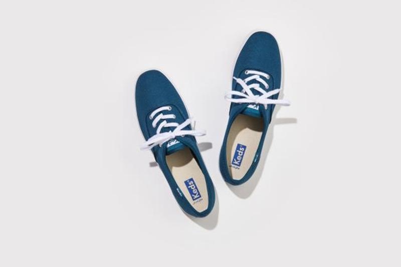 Keds Champion Seasonal Washable Kanvas Canvas Kadın Mavi | QRCYW-3415