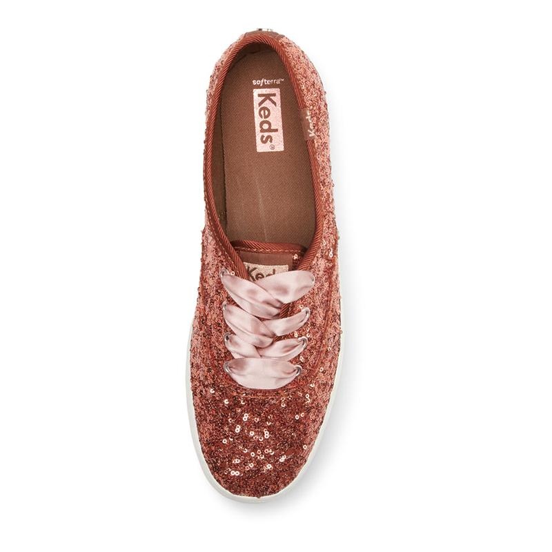 Keds Champion Sequins Cel Burnt Sienna Canvas Kadın Mercan | HOFQC-5967